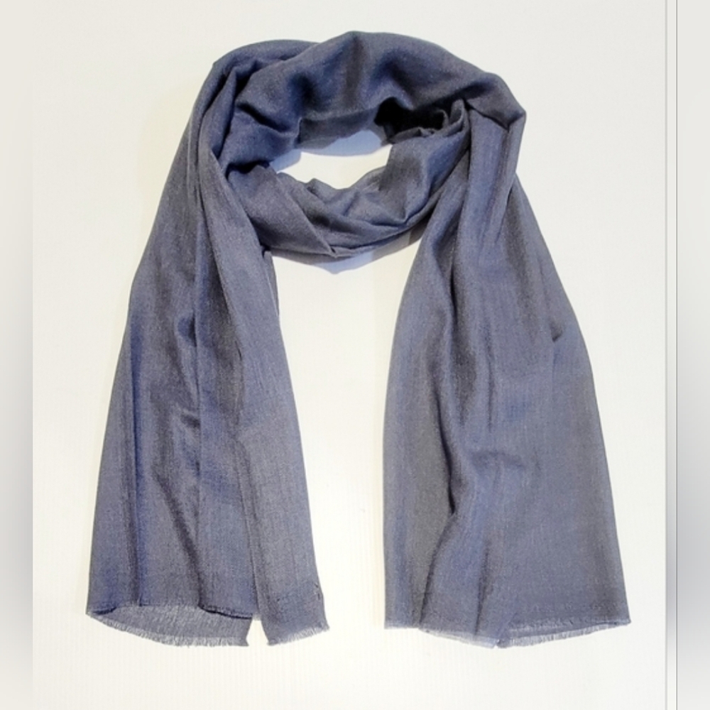 Exclusive Cashmere Unisex Long Knit Scarf, Navy Blue, 80 IN X 27 IN